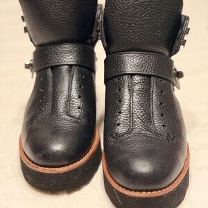 Coach Black Leather Ankle Boots